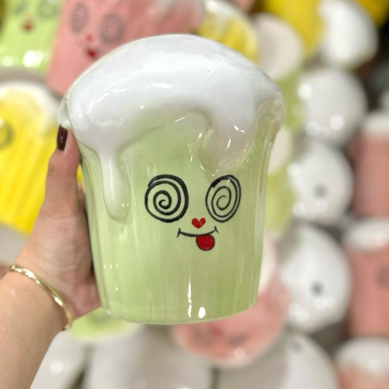 Lợn đất heo đất ống heo tiết kiệm decor gốm sứ - Cốc sinh tố lúa mạch - Bát Tràng - Ảnh 7