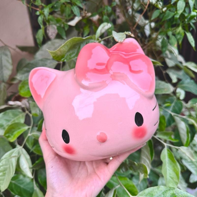 Lợn đất heo đất ống tiết kiệm decor gốm sứ - Hello Kitty - Bát Tràng - Ảnh 4