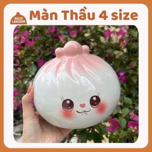 MẶT HEO NGẪU NHIÊN Lợn đất heo đất ống heo tiết kiệm decor -  tiểu màn thầu 4 size - Bát Tràng tiểu