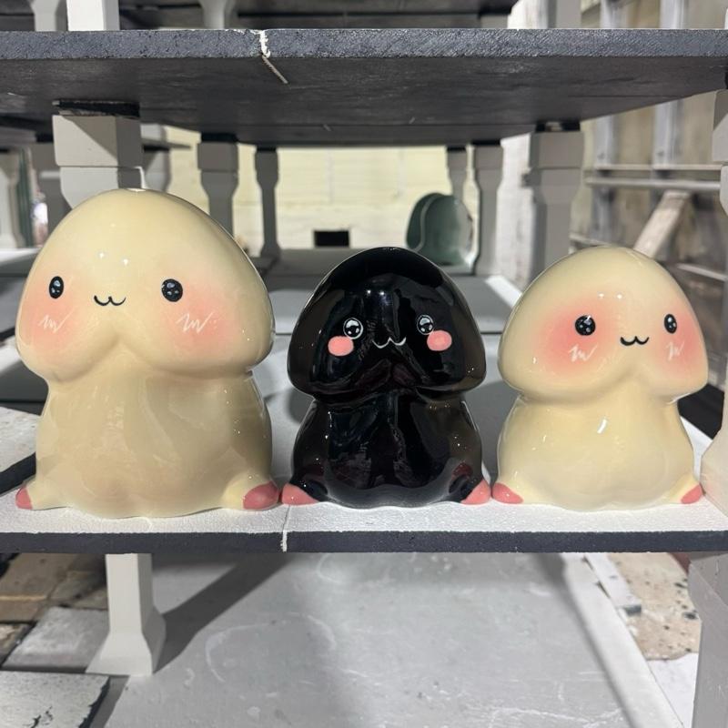 Lợn đất heo đất ống heo tiết kiệm decor gốm sứ - Con Ciu Chibi 2 size - Bát Tràng - Ảnh 2