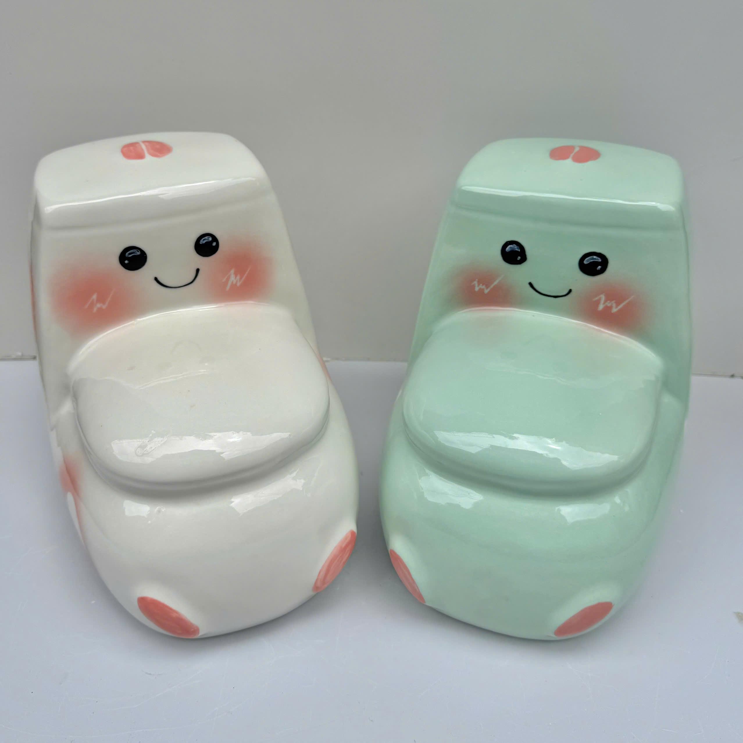 Heo đựng tiền tiết kiệm Ống Tiết Kiệm Đựng Tiền decor- Bồn xí tiết kiệm - Bát Tràng - Ảnh 7