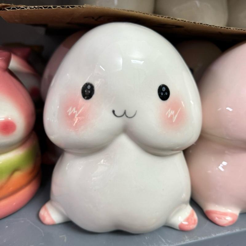 Lợn đất heo đất ống heo tiết kiệm decor gốm sứ - Con Ciu Chibi 2 size - Bát Tràng - Ảnh 7