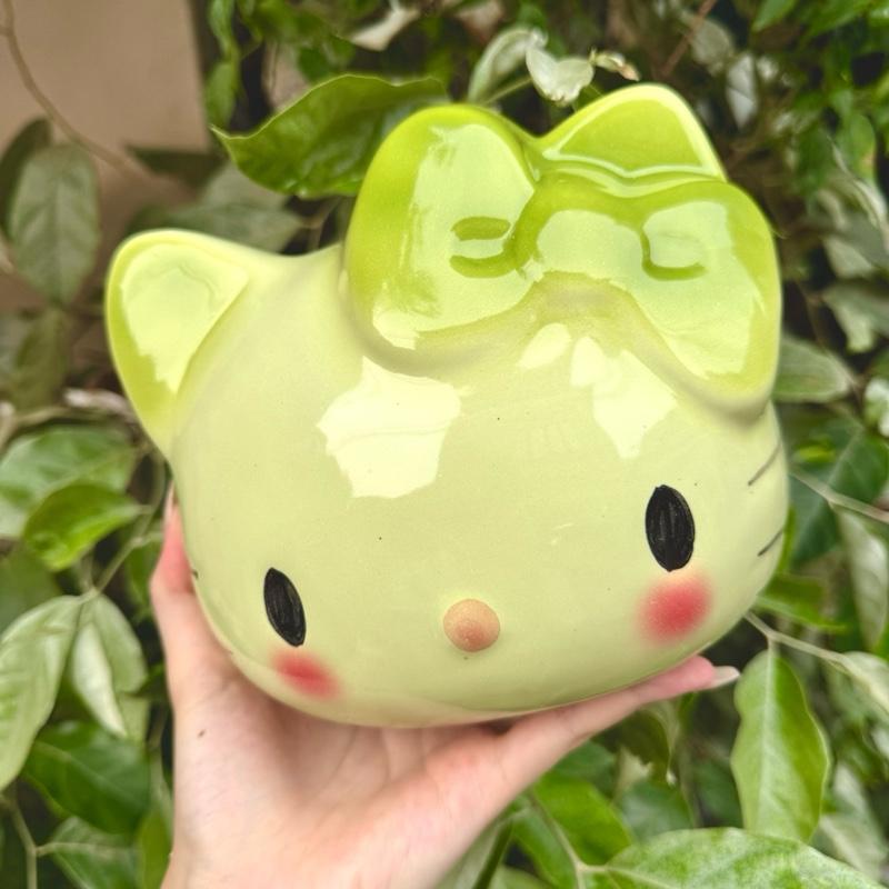 Lợn đất heo đất ống tiết kiệm decor gốm sứ - Hello Kitty - Bát Tràng - Ảnh 2