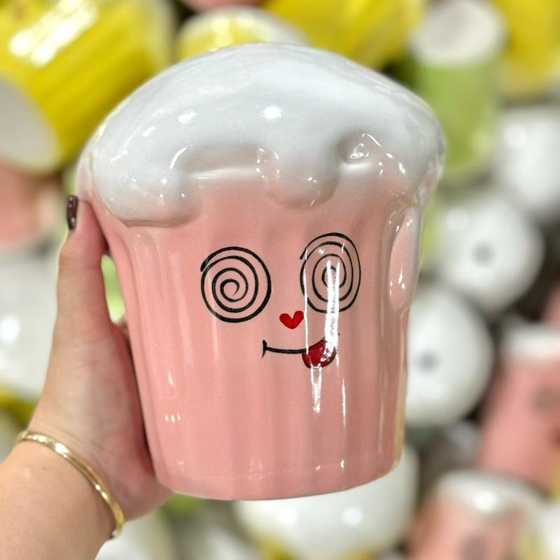 Lợn đất heo đất ống heo tiết kiệm decor gốm sứ - Cốc sinh tố lúa mạch - Bát Tràng - Ảnh 8