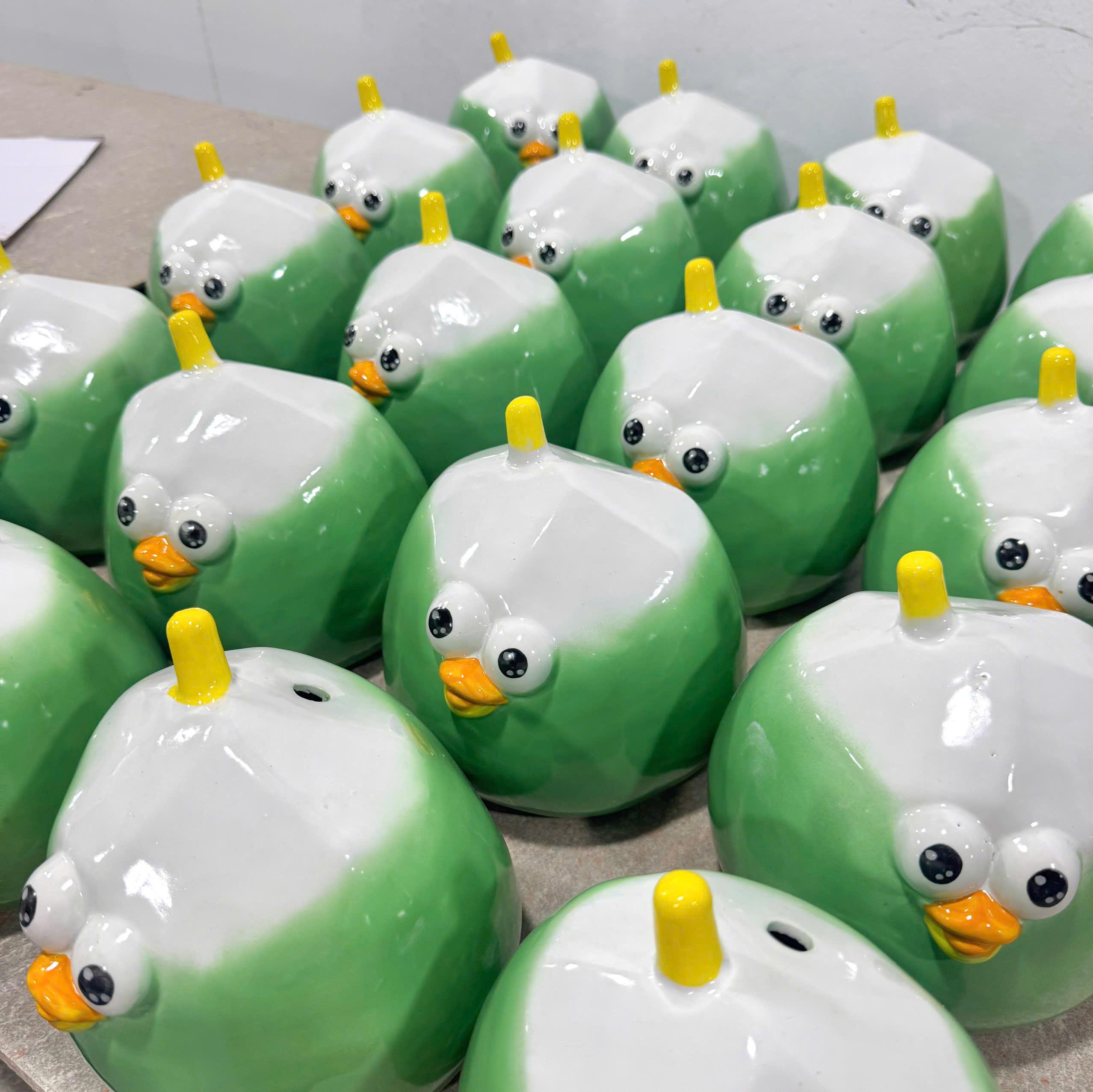 Lợn đất heo đất ống heo tiết kiệm decor gốm sứ - Quả dừa - Bát Tràng - Ảnh 5