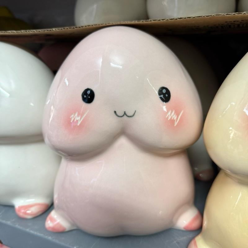 Lợn đất heo đất ống heo tiết kiệm decor gốm sứ - Con Ciu Chibi 2 size - Bát Tràng - Ảnh 6