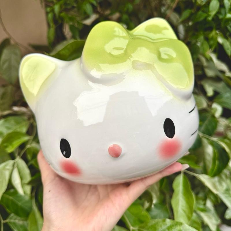 Lợn đất heo đất ống tiết kiệm decor gốm sứ - Hello Kitty - Bát Tràng - Ảnh 8