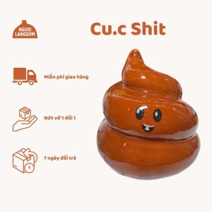 Lợn đất heo đất ống heo tiết kiệm decor - Cục shit dễ thương - Bát Tràng