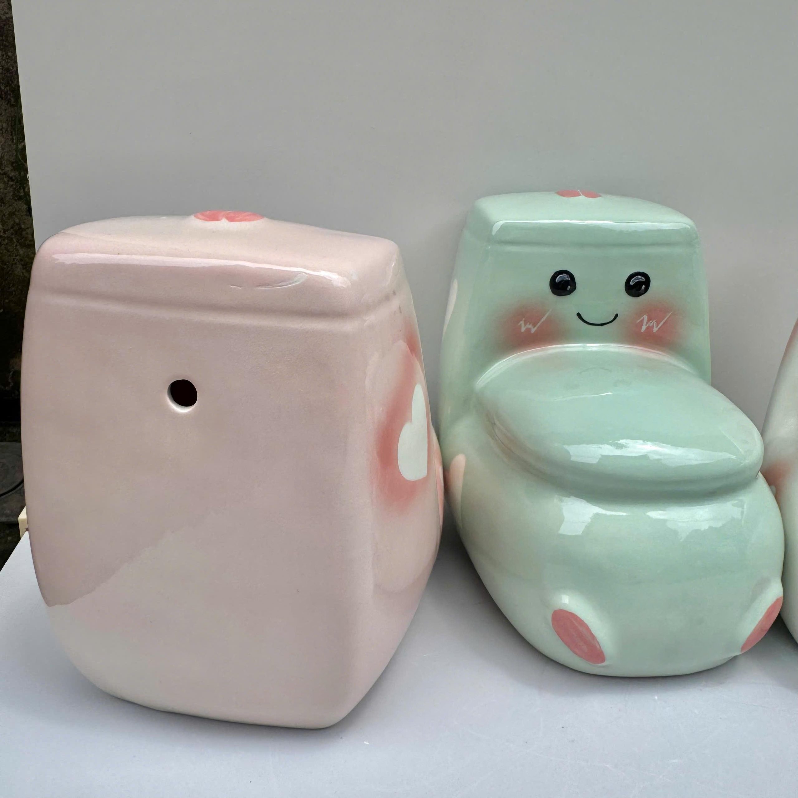 Heo đựng tiền tiết kiệm Ống Tiết Kiệm Đựng Tiền decor- Bồn xí tiết kiệm - Bát Tràng - Ảnh 5