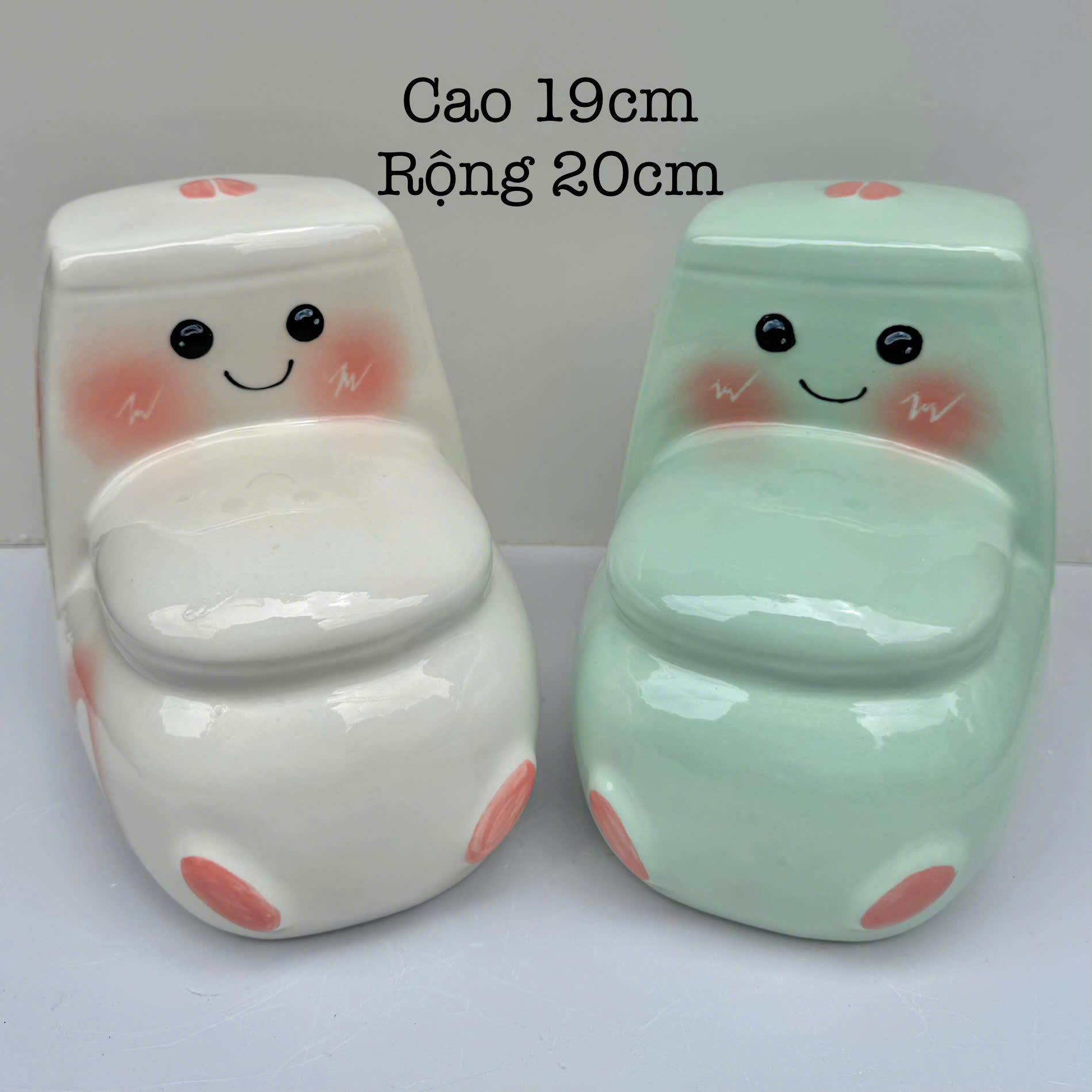 Heo đựng tiền tiết kiệm Ống Tiết Kiệm Đựng Tiền decor- Bồn xí tiết kiệm - Bát Tràng - Ảnh 9