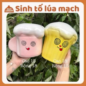 Lợn đất heo đất ống heo tiết kiệm decor gốm sứ - Cốc sinh tố lúa mạch - Bát Tràng