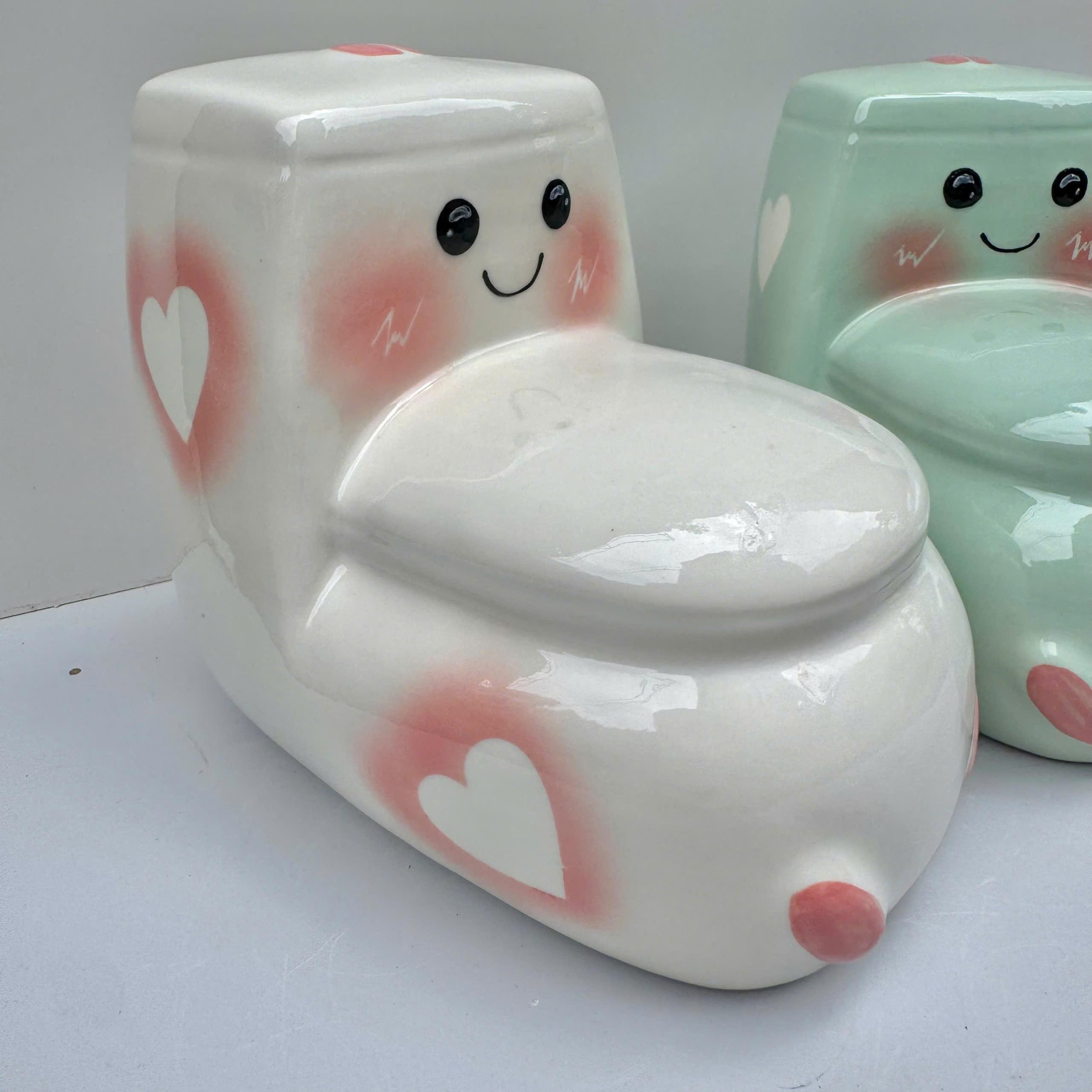 Heo đựng tiền tiết kiệm Ống Tiết Kiệm Đựng Tiền decor- Bồn xí tiết kiệm - Bát Tràng - Ảnh 8