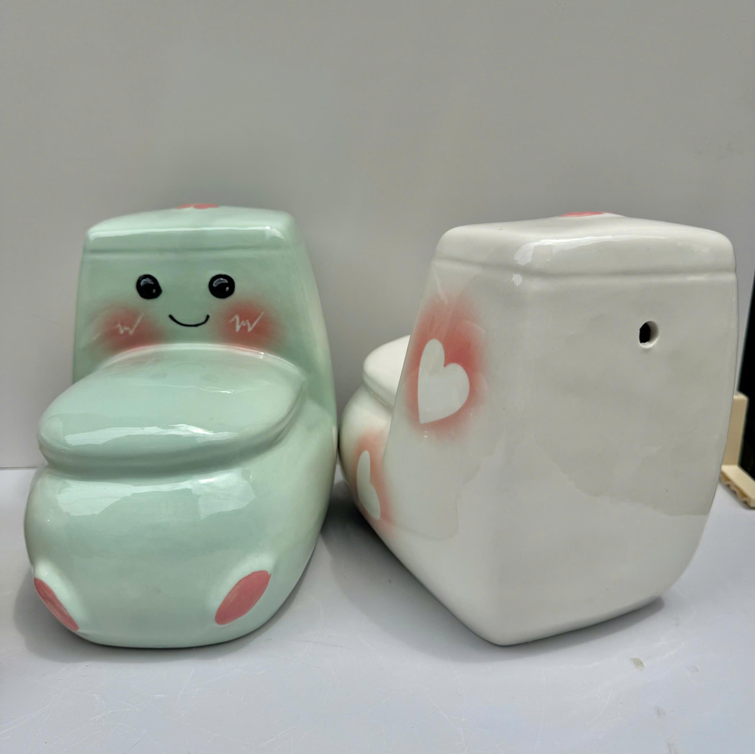 Heo đựng tiền tiết kiệm Ống Tiết Kiệm Đựng Tiền decor- Bồn xí tiết kiệm - Bát Tràng - Ảnh 6