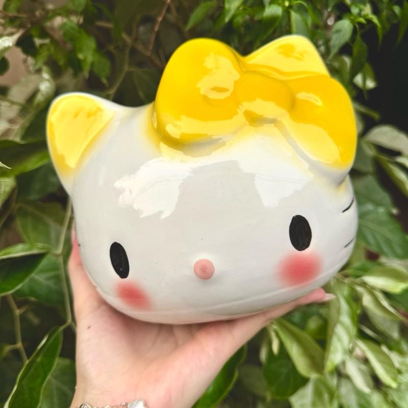 Lợn đất heo đất ống tiết kiệm decor gốm sứ - Hello Kitty - Bát Tràng - Ảnh 5